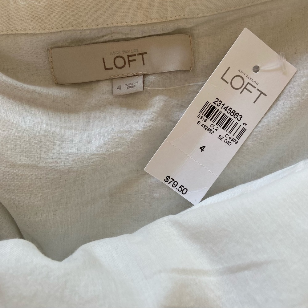 LOFT Off The Shoulder Linen Blend Mini Dress - Picture 10 of 10